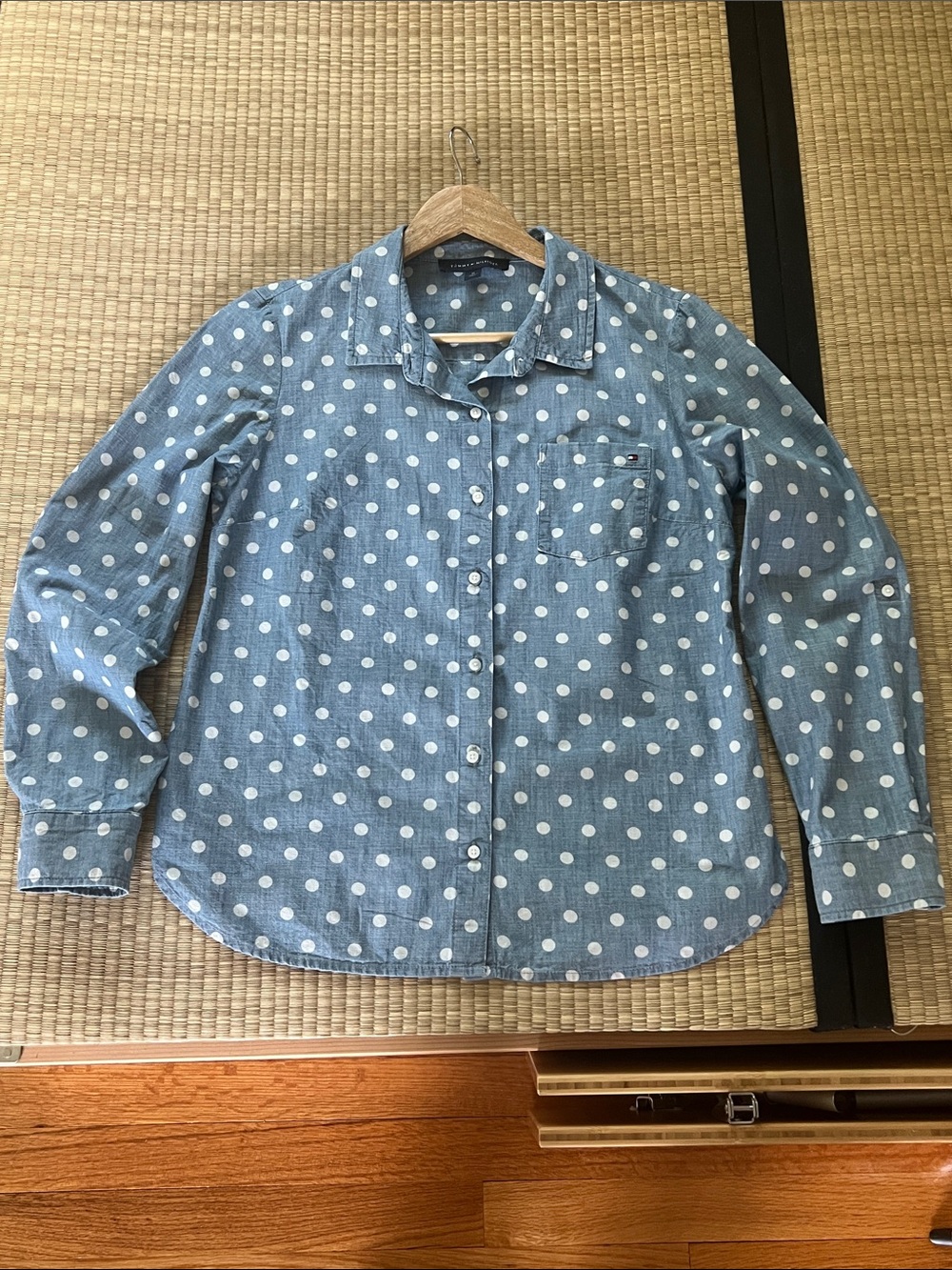 Tommy Hilfiger Light Blue Polka Dot Button-Up Shirt